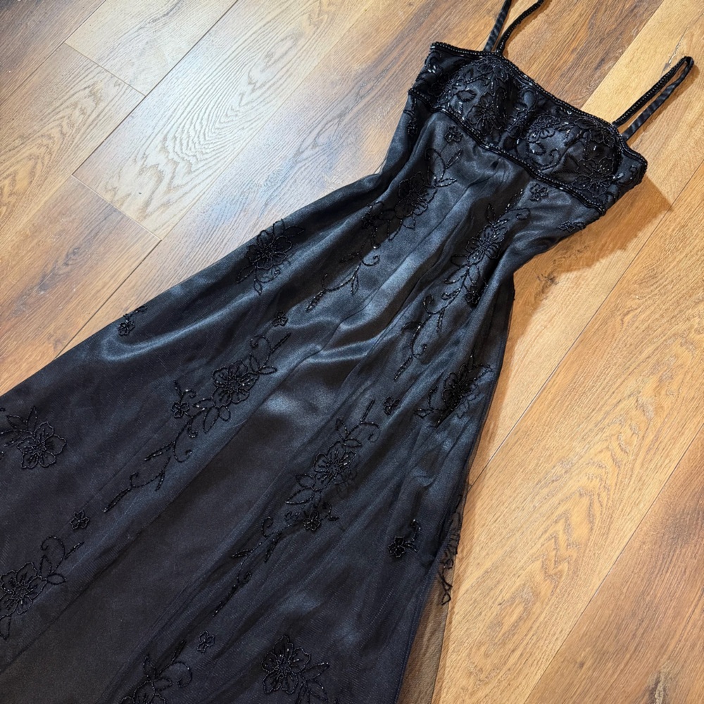 Vintage Y2K Beaded Dress Vintage Beaded Dress Goth Prom Dress Fairy Whimsigoth